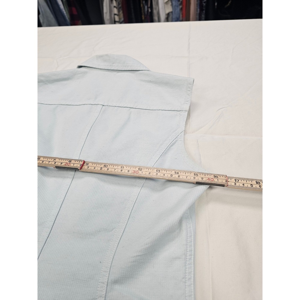 United Colors of Benetton Womens Blue Zip Up Utility Vest Made in Italy Small - Picture 6 of 7